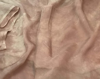 Hand Dyed TERRA COTTA BROWN Soft Silk Organza Fabric - 1 Yard