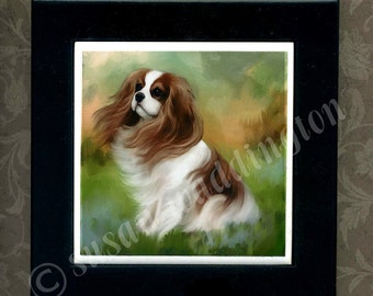 Cavalier King Charles Spaniel framed ceramic tile