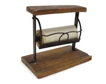 Mini Paper Roll Cutter - Vintage General Store, Country Farmhouse, Receipts, Note Paper Dispenser