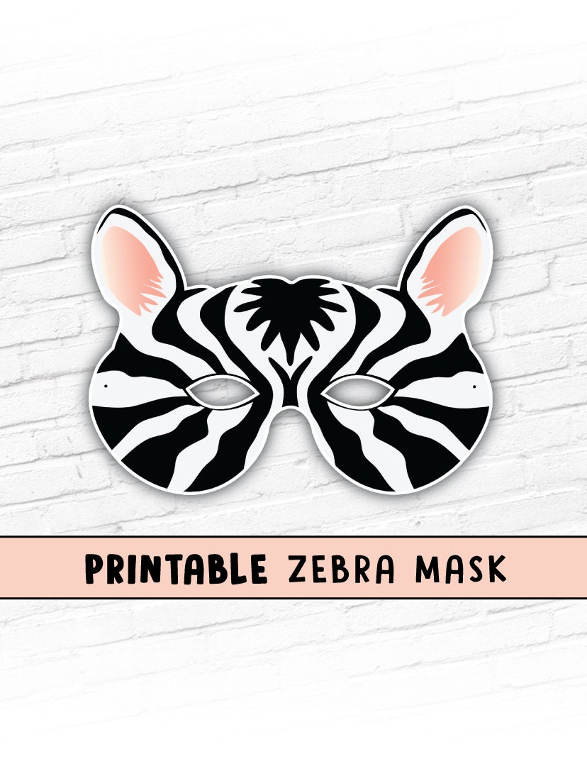 Zebra Printable Mask Halloween Masks Party Mask Costume