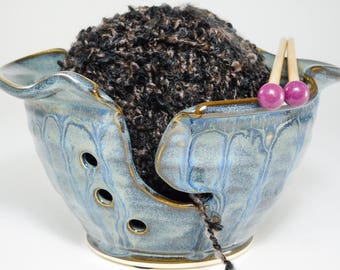 Large Knitting Bowl - Handmade Yarn Bowl - Knitters Bowl - Bowl for Knitters - Yarn Pottery Bowl - Yarn Ceramic Bowl - In Stock