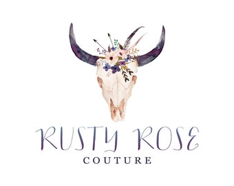 Bohemian Logo Photography Logo Rustic Logo Feather Logo Arrow Logo Skull Logo Boutique Logo Photography Watermark Branding Package Flower
