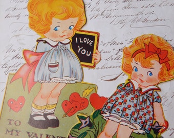 Vintage Mechanical Valentine's Day Cards - Set of Two