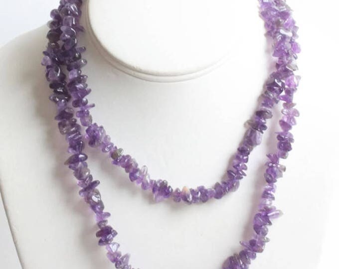 Amethyst Nugget Necklace Over the Head Style Vintage