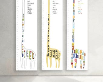 giraffe growth chart // have big dreams // canvas wall hanging // skel // skel design // skel & co