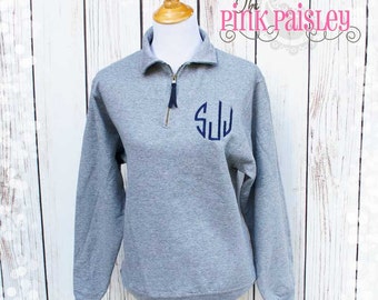 Monogrammed Pullover Sweatshirt | Half Zip Sweatshirt | Gifts for Her | Quarter Zip Jacket