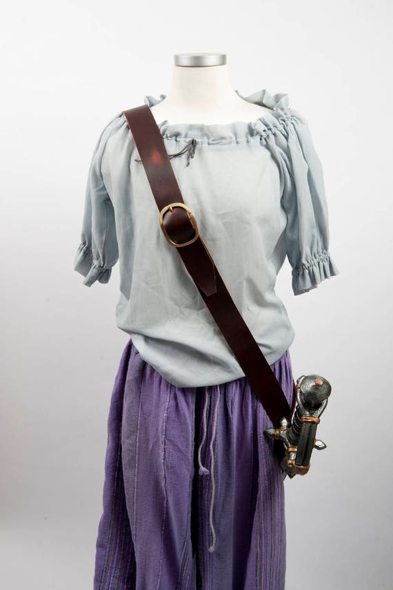 Economy brown leather baldric pirate musketeer larp ren faire bandoleer scabbard sca game of thrones Black Sails cosplay Warcraft privateer by BarbwireandRoses steampunk buy now online