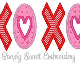 XOXO Machine Embroidery Applique Design