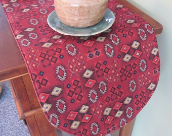 Red Southwestern Table Runner 36 inch Reversible Red Aztec Table Runner Sedona Table Runner Southwestern Runner Southwestern Table Decor