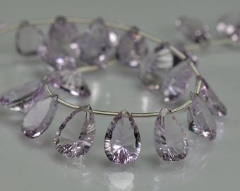 Pink Amethyst Briolettes AAA Amethyst Concave Faceted Gemstone Briolette Beads
