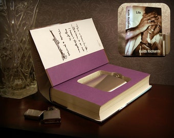 Hollow Book Safe & Flask (Life by Keith Richards)