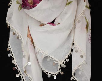 Handmade - Turkish Scarf With Beaded - Yemeni