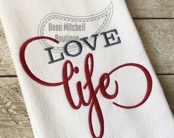 Love life embroidery design