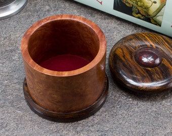 Madrone Burl Box with Cocobolo and Red Poppy Jasper Cabochon