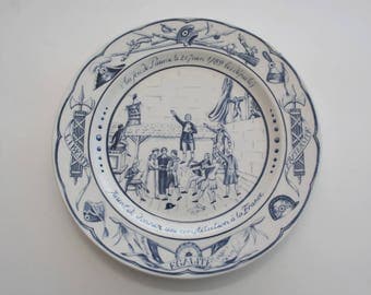 Vintage celebration ceramic plate, Collector plate, Bastille day, French Revolution Gift idea.