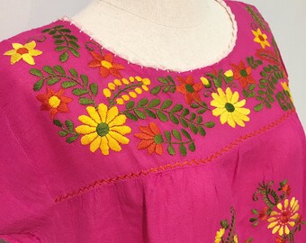 Mexican style hand embroidered blouse