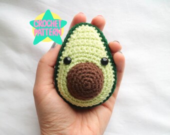 Crochet Pattern Amigurumi Avocado Kawaii Food Cute Fruit and Veg