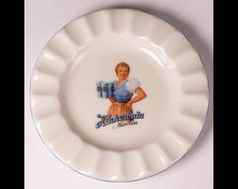 Furstenberg 1940s Hackerbrau Beer Advertising Tip Dish Ashtray Munich Germany