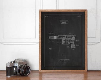 Han Solo's Blaster Patent Poster, Star Wars Wall art Printable, Start Wars Poster, Nursery Decor, Superhero Bedroom, Instant Download