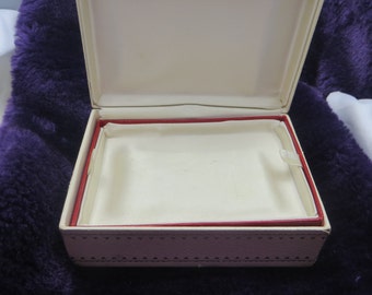 Small Jewelry Box Vintage Jewelry Box Ivory with Red Velvet
