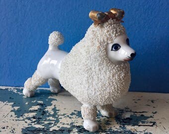 Vintage poodle figurine, vintage dog figurine, made in Japan figurine, kitschy dog figurine, kitschy dog,