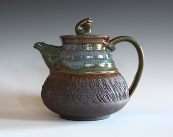 Pottery Teapot, 30 oz, Handmade Stoneware Teapot, Handmade Teapot, ceramics and pottery, pottery teapot, wheel thrown teapot by Kazem Arshi