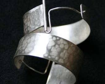 Hammered Sterling Heavy Hoop Earrings