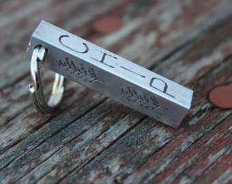 Pet ID Tag-Aluminum Bar Dog Tag-Copper Bar Hand Stamped Tag-Identification Pet Tag-Tag for Dog-Four Sided Bar Dog Tag