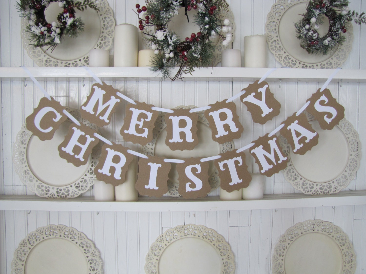 MERRY CHRISTMAS Banner Farmhouse Christmas Christmas Sign