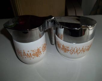 Gemco Sugar & Creamer in theGolden Butterfly Pattern