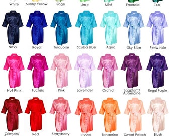 Silk Robes for Bridesmaid, Satin Bridesmaid Robes, Bridesmaids Robes, Bridesmaid Robe, Satin like Silk Bridemaid Robe, Bride Silk Robe
