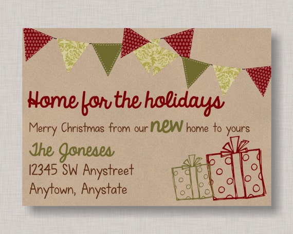 Christmas New Home Announcement, New Home Announcement, Moving Announcement, Christmas Card, Holiday Card Il_570xn