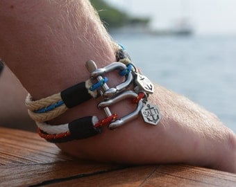 Men's Bracelet Nautical Jewelry Sailing Hardware Rope