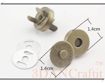 7 color to choose 20 sets of 14mm round purse magnetic snaps closure Nickel/bronze/brass/light gold/gold/gunmetal/matte nickel