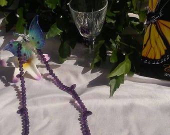 Purple Glaze Crystal 18" necklace & earrings set