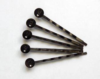 Hair Pins - Gunmetal Bobby Pins -Hair Pins With 8mm Tray Settings, 5 PC
