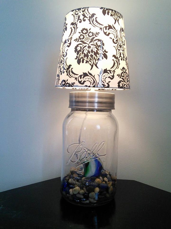 Over-sized Ball Mason Jar Glass Fillable Lamp