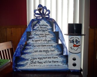 Christmas in Heaven display sign with snowman