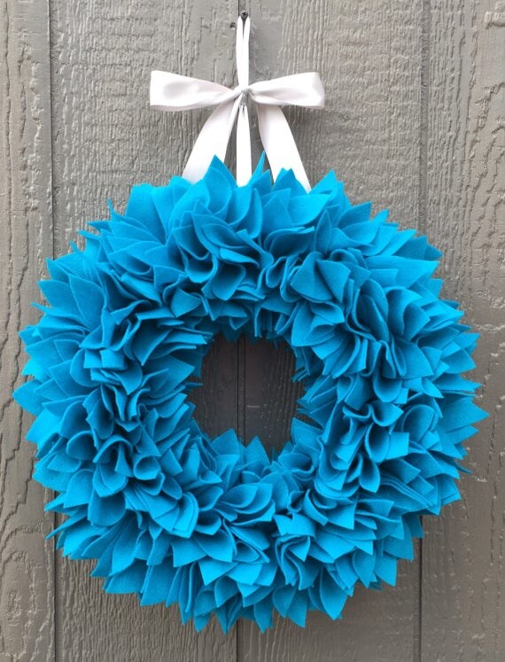 Spring Wreath Turquoise Wreath Blue Wreath Aqua Wreath