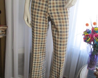 checkered bell bottom pants