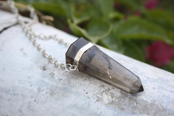 SMOKY QUARTZ NECKLACE - Chunky Quartz necklace- Healing Crystal Jewellery- Crystal- Sterling Silver Necklace- Statement Necklace- Bespoke