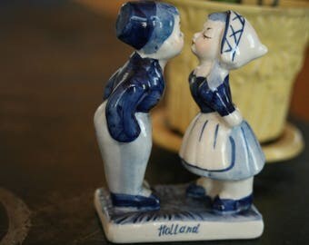 FALL SALE - Dutch Holland Boy and Girl Porcelain Figurines, Delft Blue, Holland, Collectibles, Gift, Home Decor, Home, Mother's Day