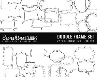 Doodle Digital Frames - 27 piece set - COMMERCIAL USE Read Terms Below