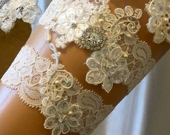 Wedding garter set, Garter set, Garter, Ivory garter set, Wedding, Wedding garter, Garter set, Lace garter set, Bridal garter