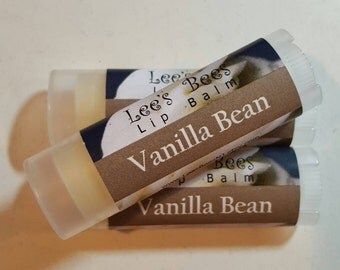 Vanilla Bean Lip Balm - One Tube of Beeswax Lip Salve Chapstick from Lee the Beekeeper