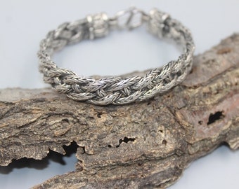 Sterling Silver Bracelet Woven Design Modern Modernist Vintage Heavy 36.90 grams
