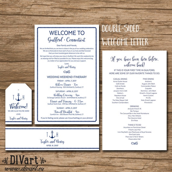 Welcome Bag Package Welcome Letter Welcome Tag Water