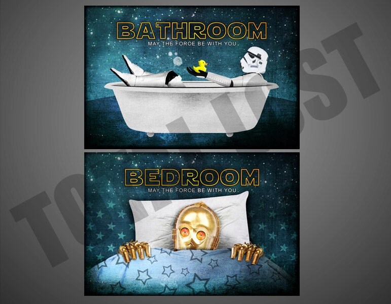 Darth Vader Toilet signStormtrooper bathroom signR2D2