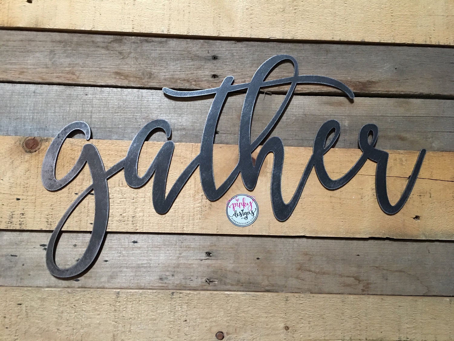 Gather Metal Sign | 3 FT | Metal Gather Sign - Metal Wall Decor - Dining  Room Decor - Gallery Wall Decor - Color Customizable