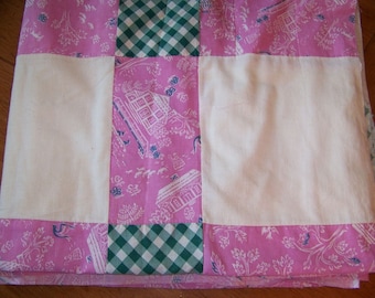 Vintage Feedsack Quilt Top 74" x 88"